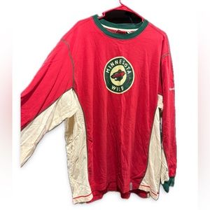 Vintage Long Sleeve NHL Minnesota Wild Reebok Face Off Collection Tee Size 2XL